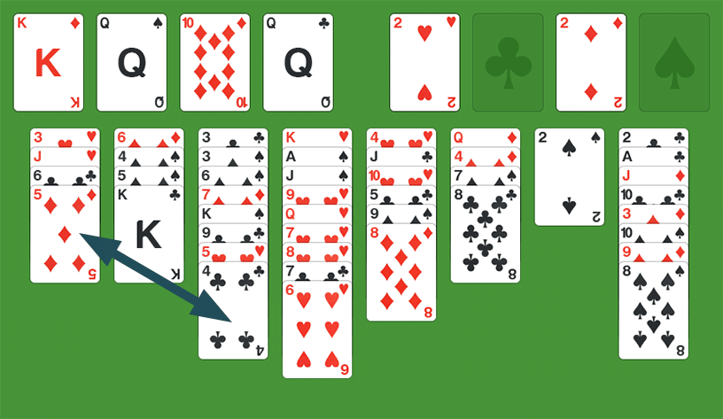 Un tablero de juego de Carta Blanca con jugadas infinitas